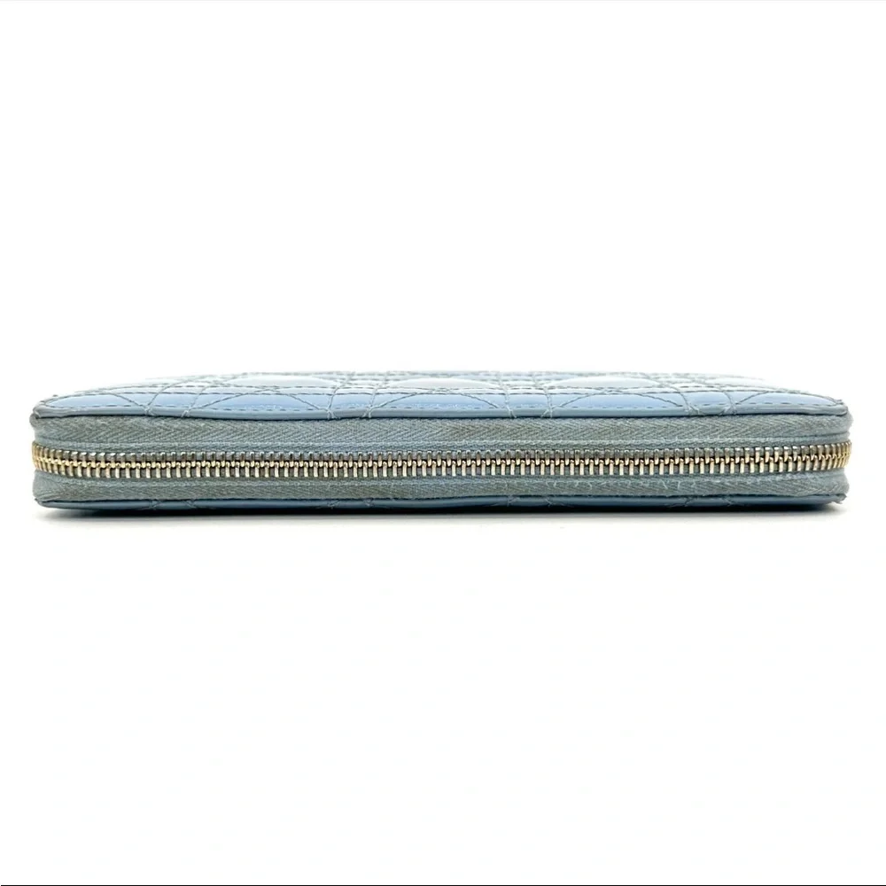 🩵DIOR Blue Quilted Patent Leather Wallet🩵
